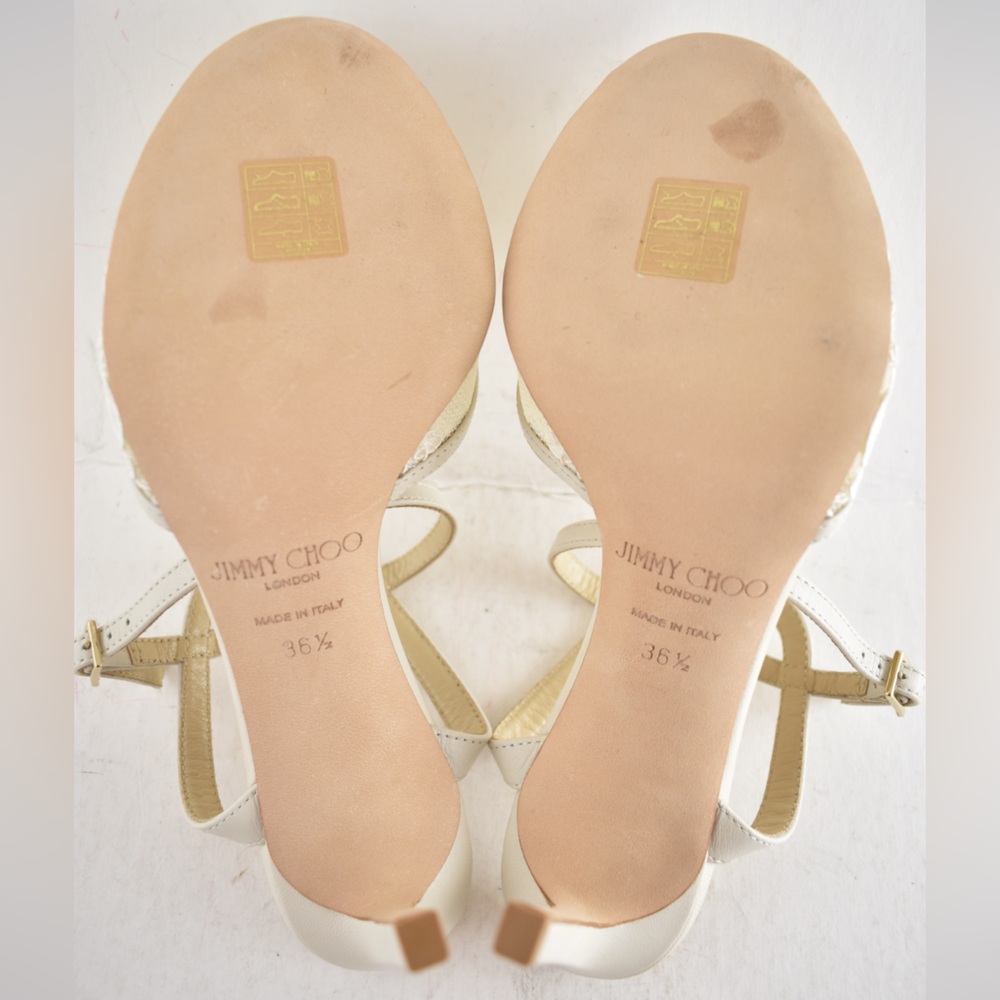 Jimmy Choo Sacora 85 Ivory White Lace Pearl Bridal Wedding Sandal Heel Pump 36.5 - Picture 16 of 16